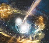 Merging neutron stars, illustration