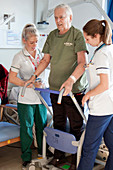 Occupational therapists with patient