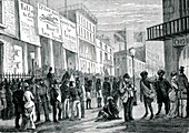 Melbourne street scene, Australia, 1860s