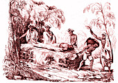 Hindu cremation ceremony, 18th century