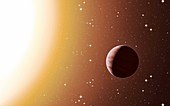 Hot Jupiter exoplanet, illustration