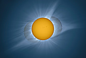 Total solar eclipse, composite image