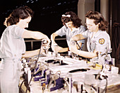 WWII, Female Drillers, Airplane Factory, 1942