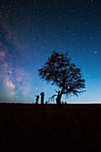 Man And Child with Tree and Stars