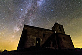 Milky Way over Noudar Castle's church