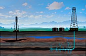 Artwork Depicting Fracking