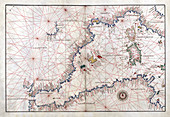 Portolan Atlas, Western Mediterranean Sea, 1544