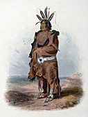 Native American Arikara Indian Warrior, 1830s