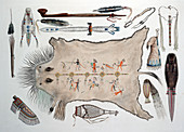 Native American Indian Utensils and Weapons, 1830s