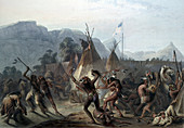 Native American Indian Attack, 1833