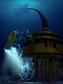 Underwater Hazard Robot, Illustration
