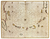 Joan Blaeu, Caribbean Islands Map, 17th Century