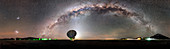 Milky Way and one of the ALMA telescopes