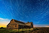 Star Trails over the Grand Old Barn, Alberta, Canada