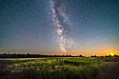 Milky Way at Moonset in Cypress Hills, Alberta, Canada