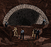 Railroad Vault Tunnel Construction, 19th Century