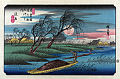 Sampans on Ohta River Beneath Full Moon, 19th Century