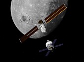 Lunar Orbital Platform-Gateway and spacecraft, illustration