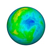 Arctic ozone hole, October 2017