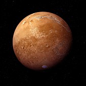Valles Marineris to the South pole, Mars, illustration