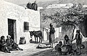 19th Century Tunisian Jewish family, illustration