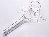 Broken laboratory glassware