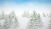 Winter landscape, illustration