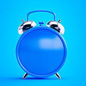 Illustration of a blue alarm clock
