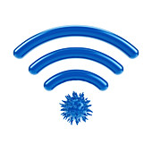 Wi-Fi security, conceptual illustration