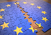 European Union jigsaw puzzle, illustration