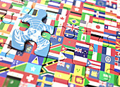 United Nations World Flags, illustration