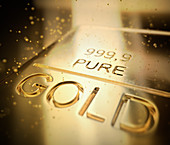 Gold bar, illustration