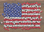 American flag jigsaw puzzle, illustration
