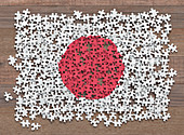 Japanese flag jigsaw puzzle, illustration