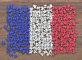 French flag jigsaw puzzle, illustration