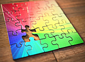 Colourful jigsaw puzzle, illustration