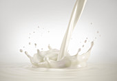 Milk pouring with crown splash, illustration