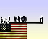 US President losing support, conceptual illustration