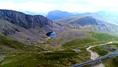 Lake on Snowdon, from drone