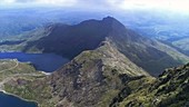 Crib Goch arete, Snowdon, from drone