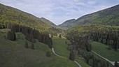 Flight down a valley, Gaensbrunnen, Switzerland