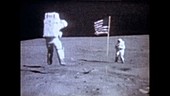 Apollo 16 jump salute on the Moon