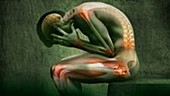 Man with joint pain, animation