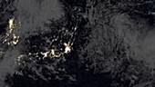 Japan and Korea from space, animation