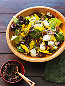 Colourful summer salad with mozzarella and quinoa