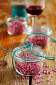 Homemade red wine salt for steaks and grilled dishes