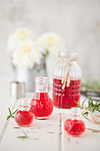 Small bottles of Campari liqueur