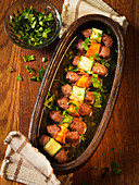 Cevapcici wrapped in vegetables