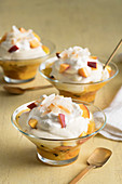 Peach and passionfruit cheesecake trifles