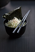 Onigiri with cabbage seasoned with dashi and sesame (Japan)